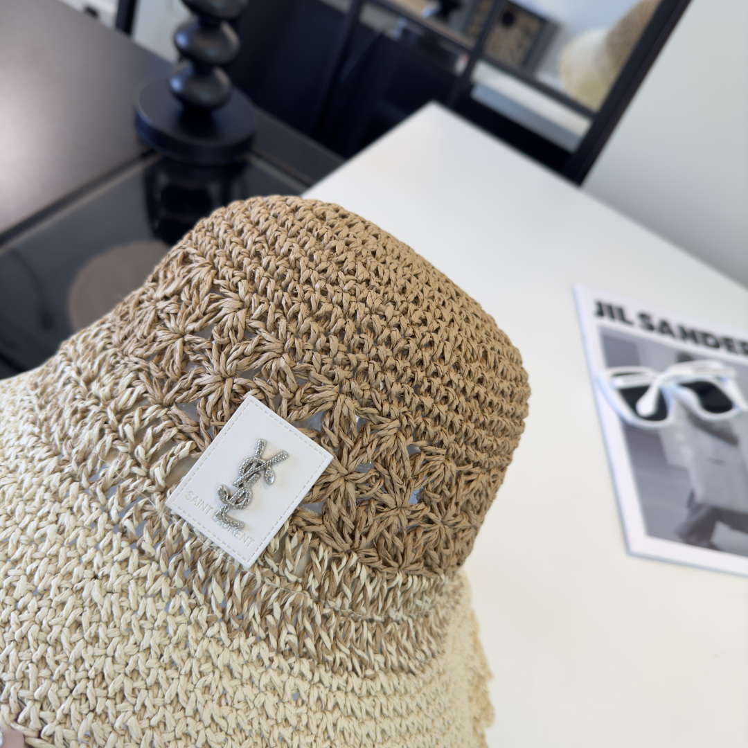 P圣罗兰新款草编渔夫帽，夏日必备！