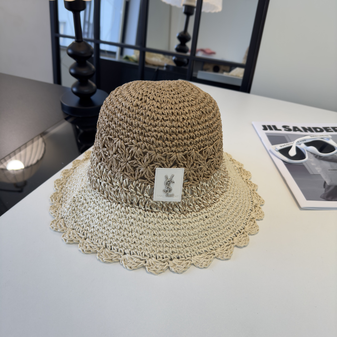 P圣罗兰新款草编渔夫帽，夏日必备！
