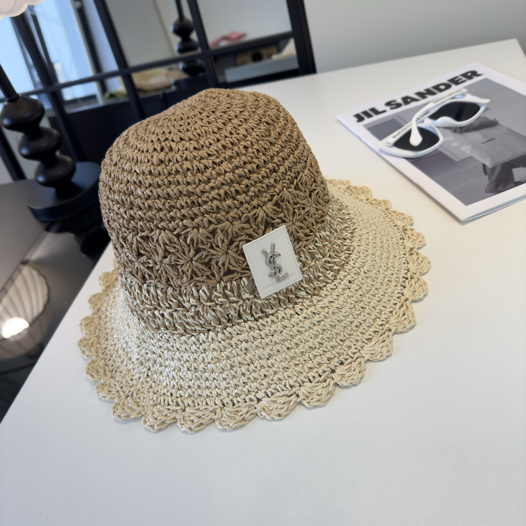 P圣罗兰新款草编渔夫帽，夏日必备！