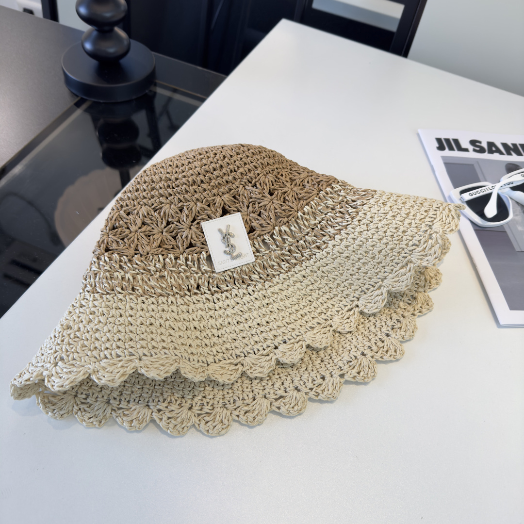 P圣罗兰新款草编渔夫帽，夏日必备！