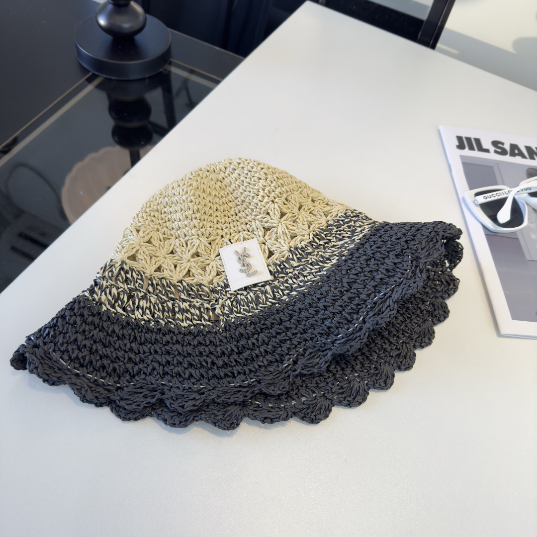 P圣罗兰新款草编渔夫帽，夏日必备！