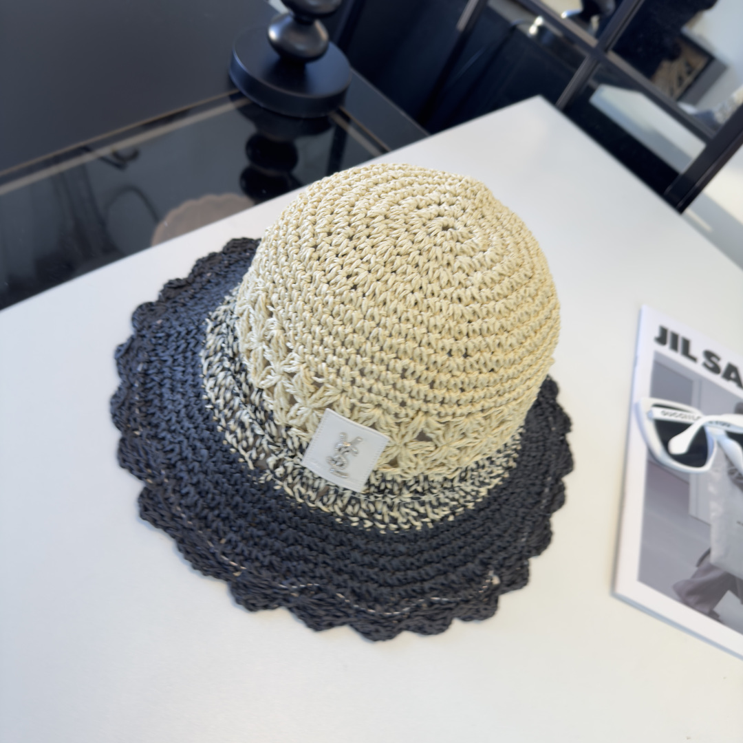 P圣罗兰新款草编渔夫帽，夏日必备！