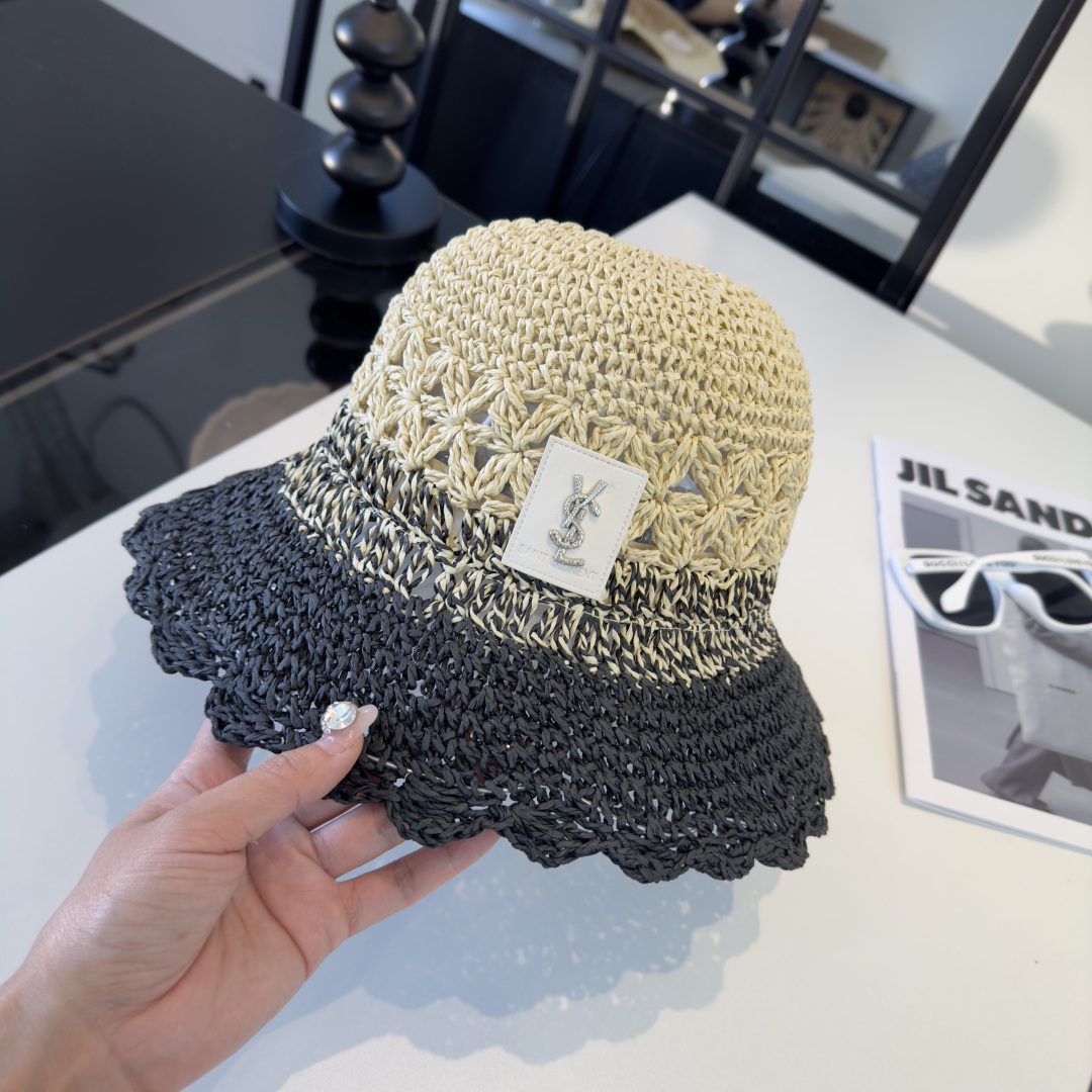 P圣罗兰新款草编渔夫帽，夏日必备！