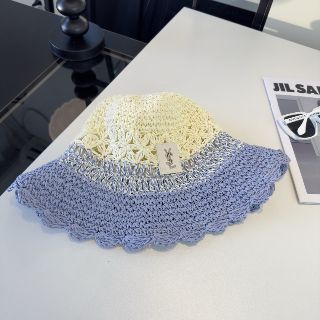 P圣罗兰新款草编渔夫帽，夏日必备！