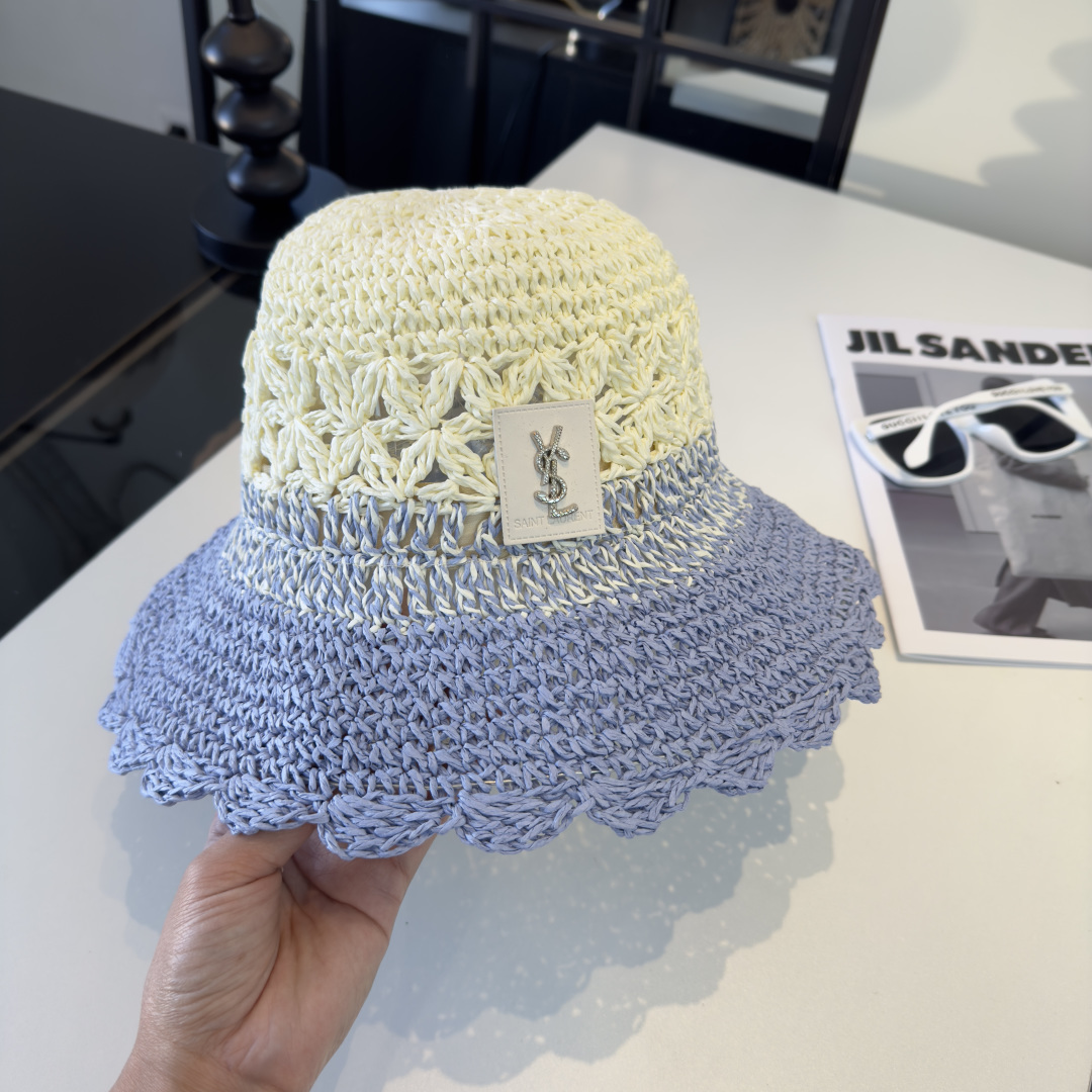 P圣罗兰新款草编渔夫帽，夏日必备！