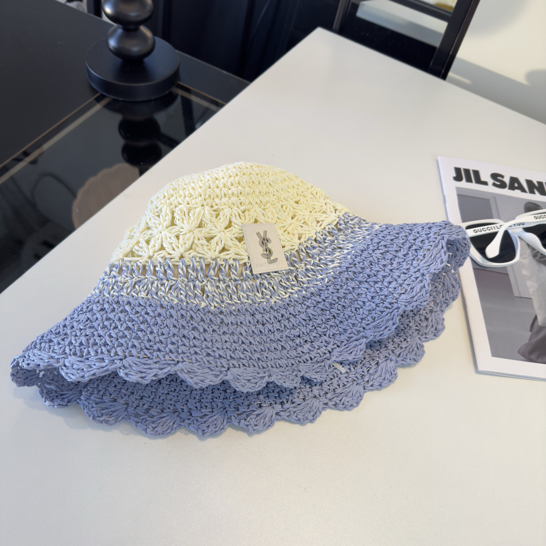 P圣罗兰新款草编渔夫帽，夏日必备！