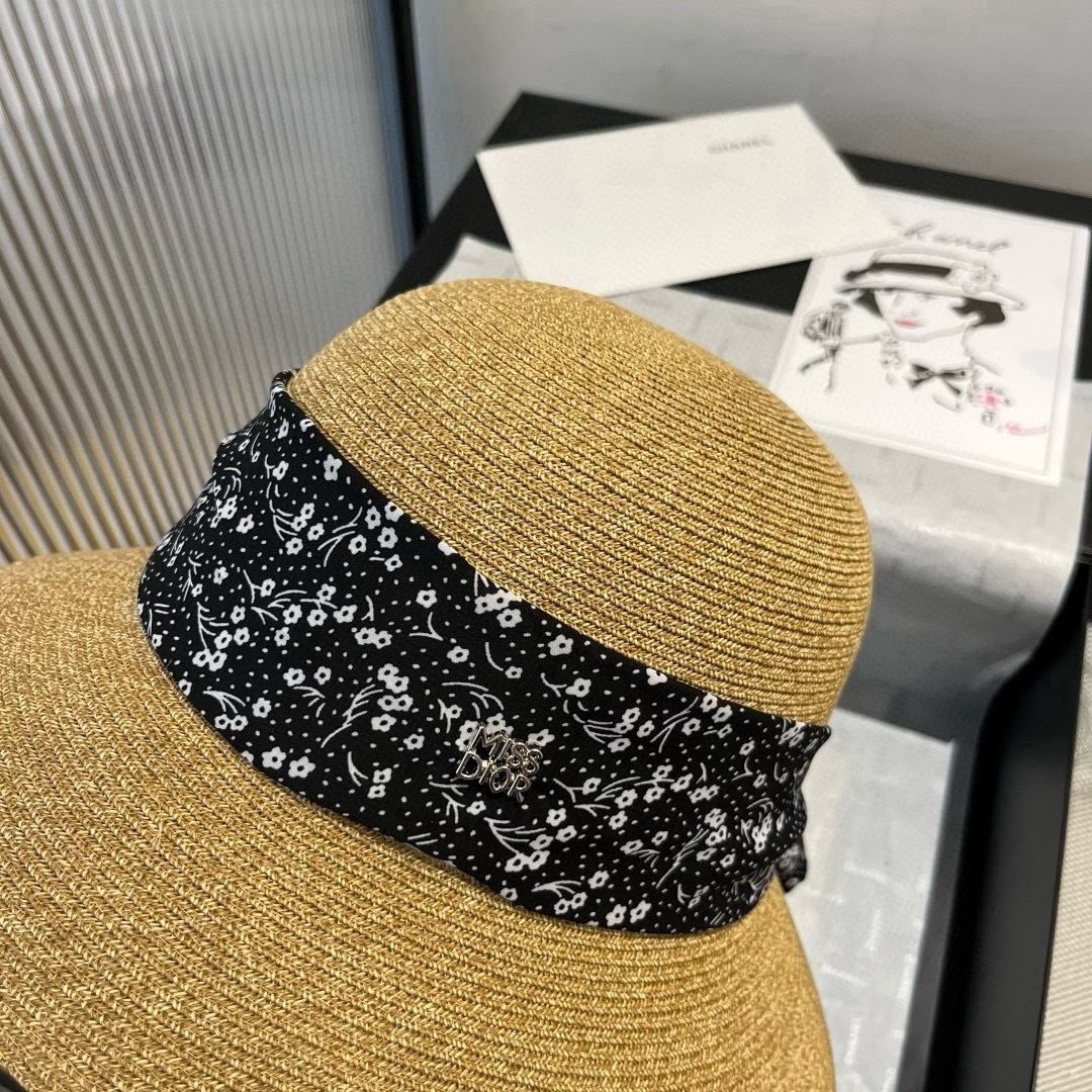 Dior Dior迪奥新款草帽，遮阳沙滩草帽，头围57cm