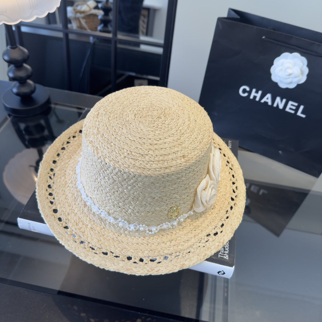 Chanel Chanel香奈儿新款名媛风拉菲草帽，旅游 ，头围57cm