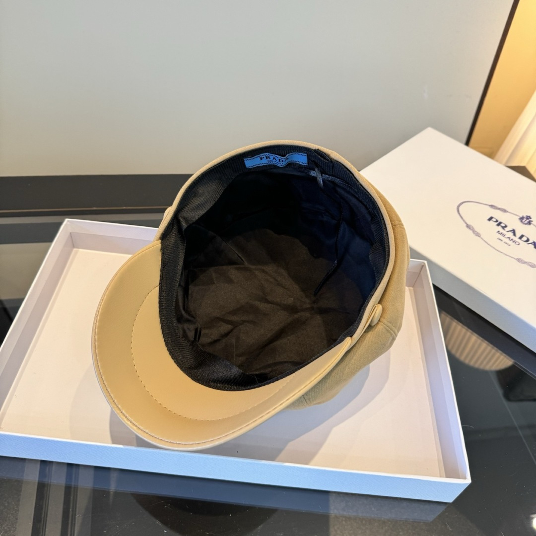 P普拉达新款鸭舌帽军帽，头围57cm