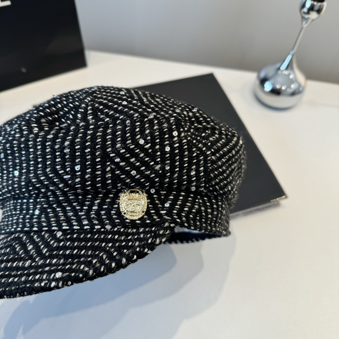 Chanel Chanel香奈儿新款鸭舌军帽，高级定制，头围57cm