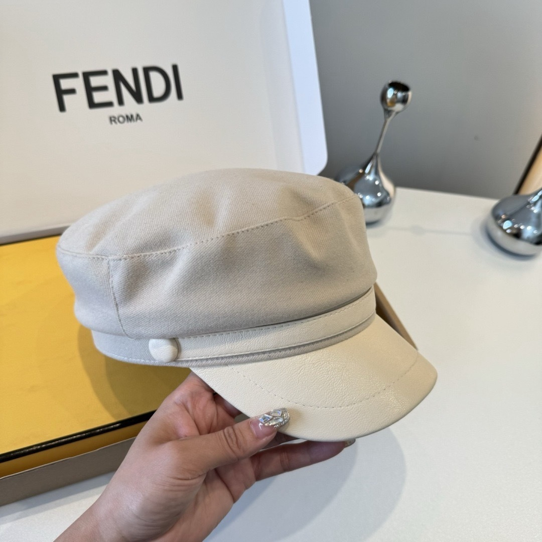 Fendi FENDI芬迪新款鸭舌军帽，高级定制，头围57cm