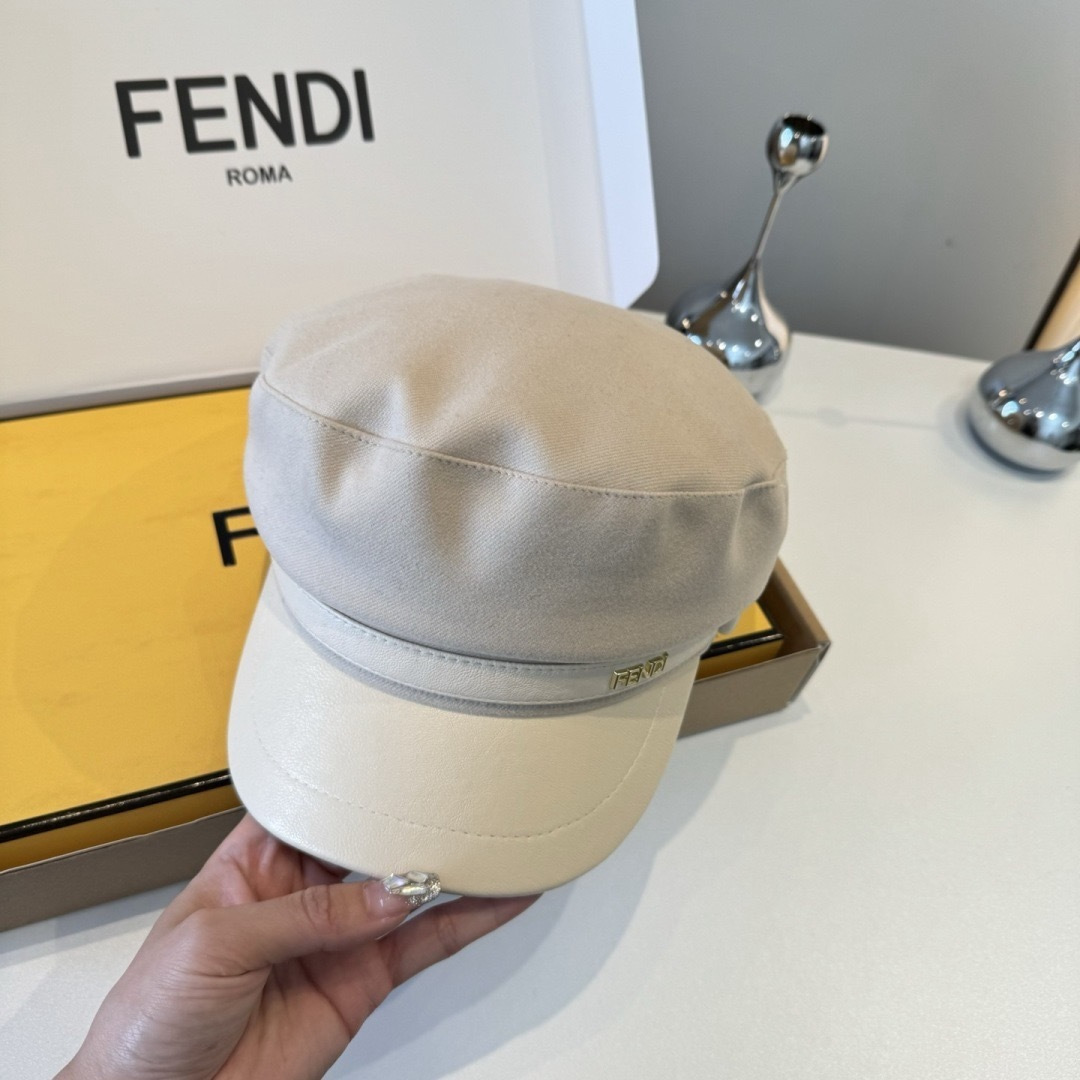 Fendi FENDI芬迪新款鸭舌军帽，高级定制，头围57cm