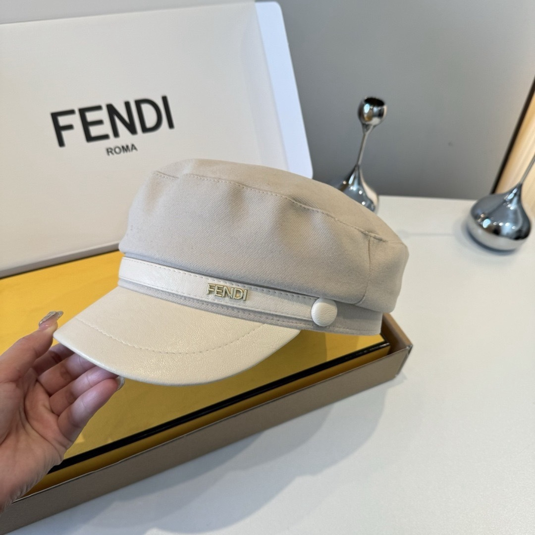Fendi FENDI芬迪新款鸭舌军帽，高级定制，头围57cm