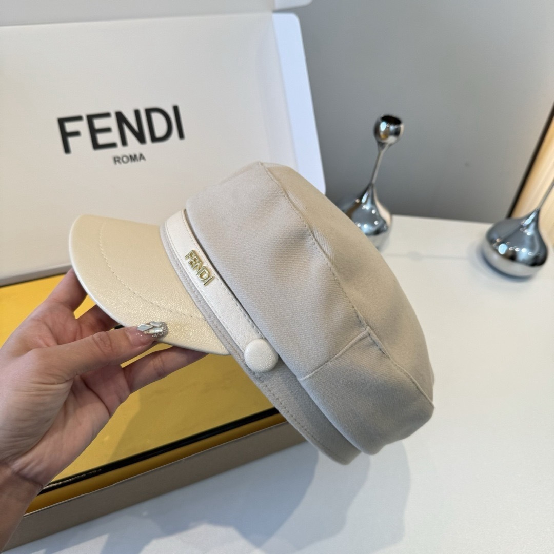 Fendi FENDI芬迪新款鸭舌军帽，高级定制，头围57cm