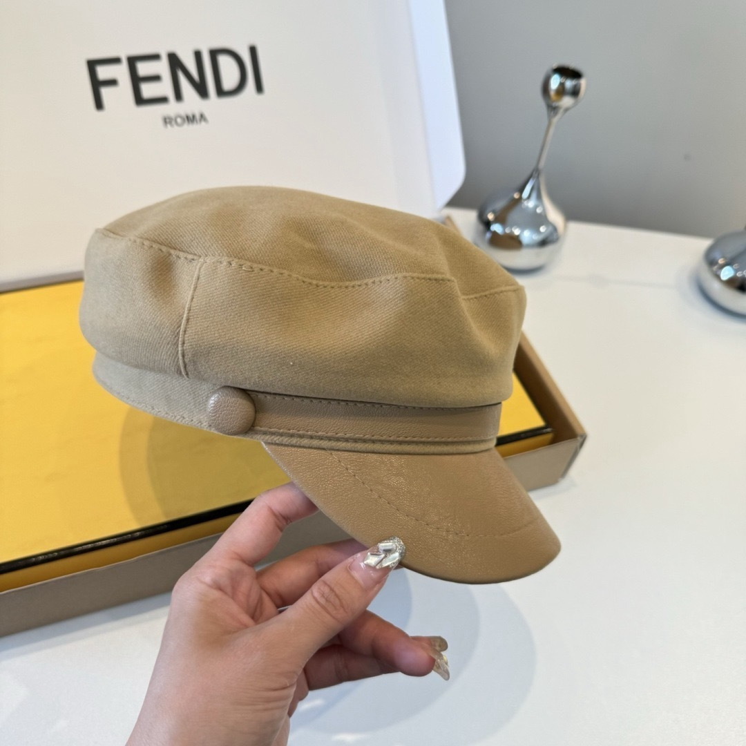 Fendi FENDI芬迪新款鸭舌军帽，高级定制，头围57cm