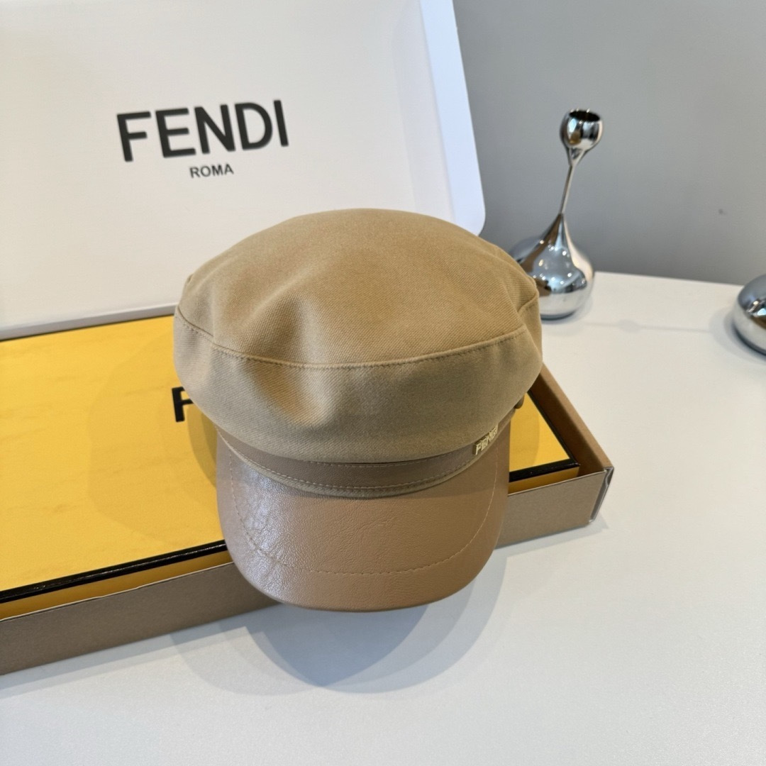 Fendi FENDI芬迪新款鸭舌军帽，高级定制，头围57cm