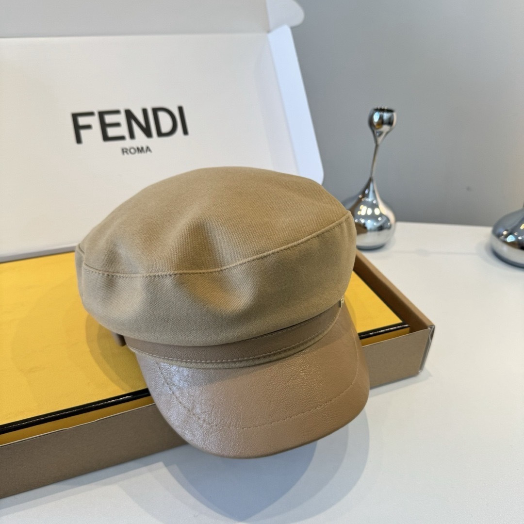 Fendi FENDI芬迪新款鸭舌军帽，高级定制，头围57cm