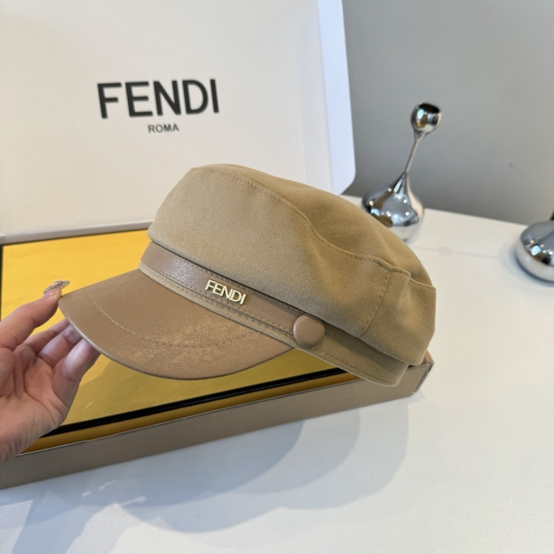 Fendi FENDI芬迪新款鸭舌军帽，高级定制，头围57cm