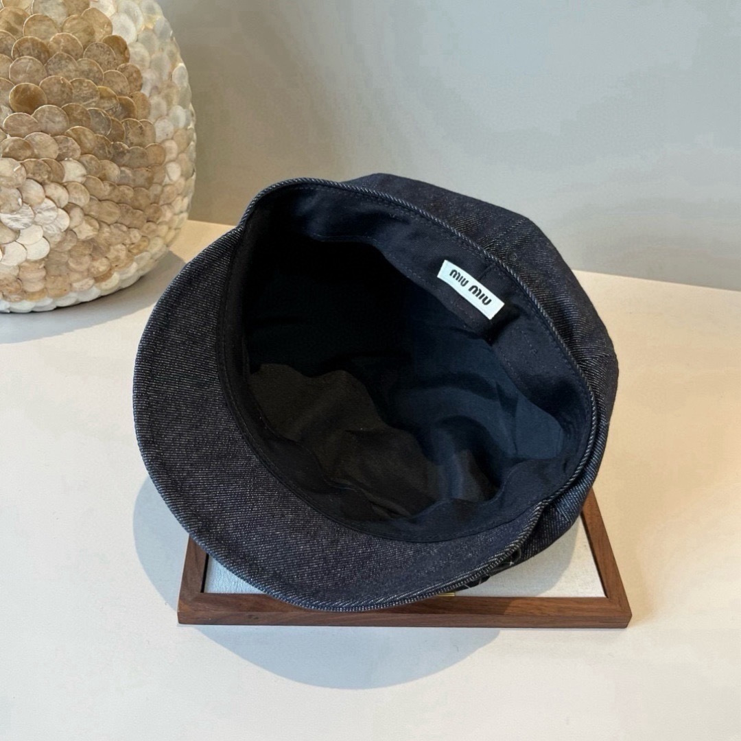 Miu Miu miumiu缪缪新款鸭舌军帽，高级定制，头围57cm