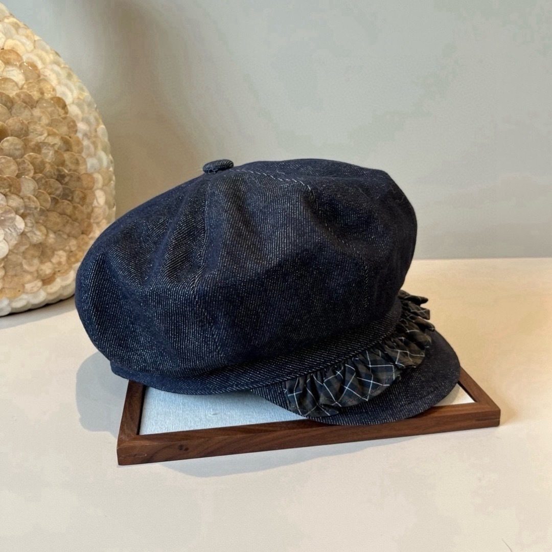 Miu Miu miumiu缪缪新款鸭舌军帽，高级定制，头围57cm