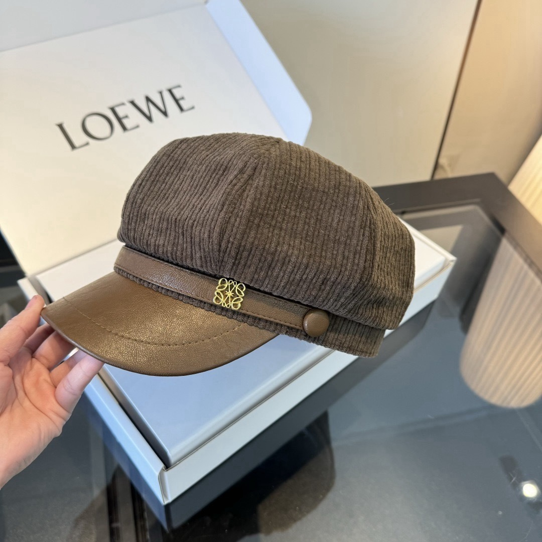 Loewe 罗意威新款鸭舌军帽，高级定制，头围57cm