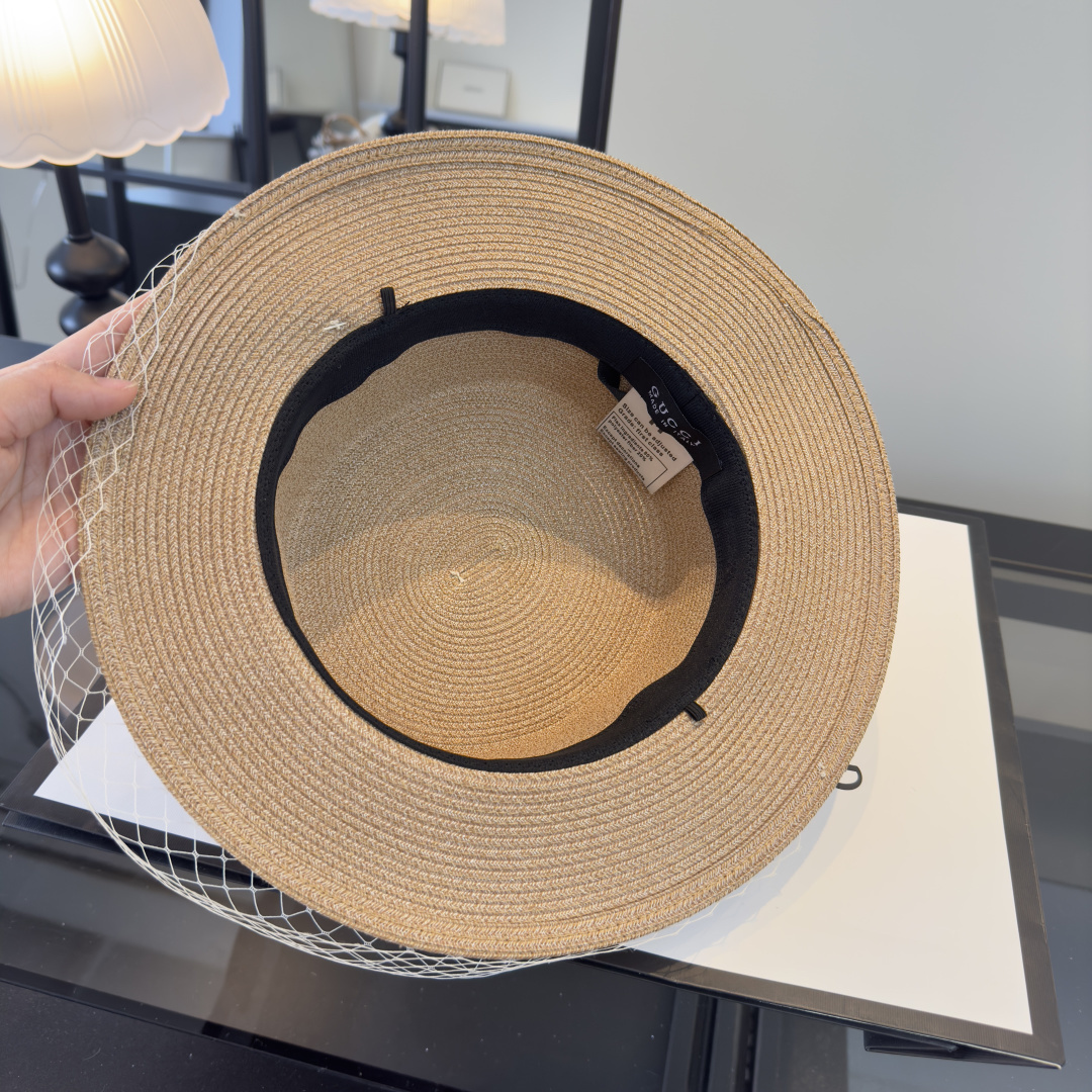 PGucci古奇新款名媛风平顶，网纱帽，头围57cm