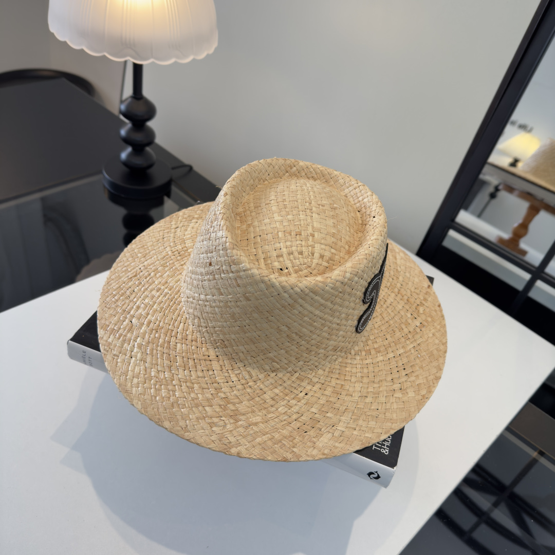PCeline赛琳新款平顶草帽，日本纸草制作，夏日百搭