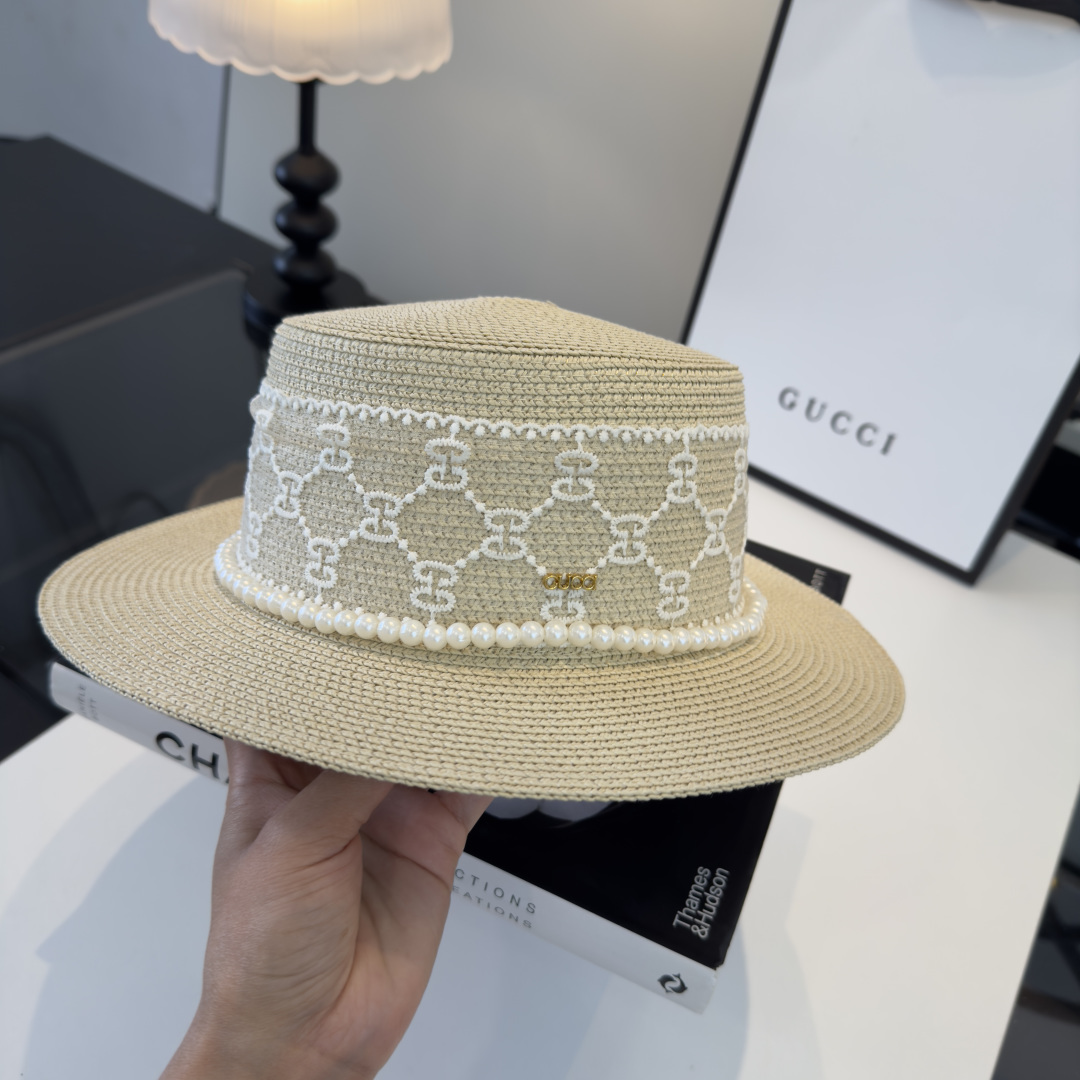 PGucci古奇新款蕾丝平顶，小清新设计，头围57cm