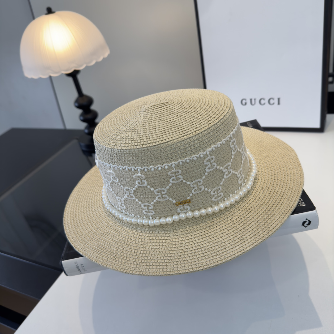 PGucci古奇新款蕾丝平顶，小清新设计，头围57cm