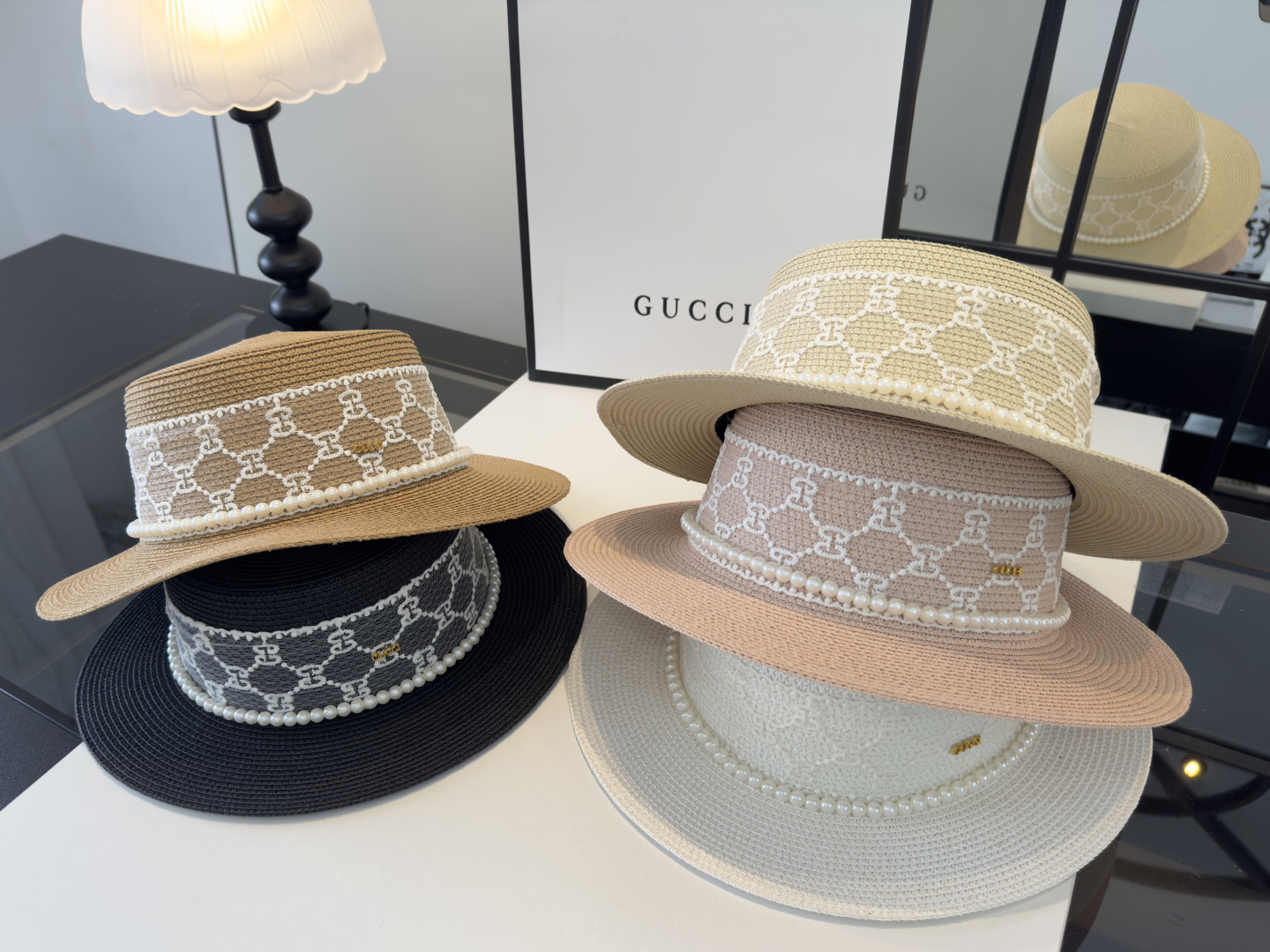 PGucci古奇新款蕾丝平顶，小清新设计，头围57cm