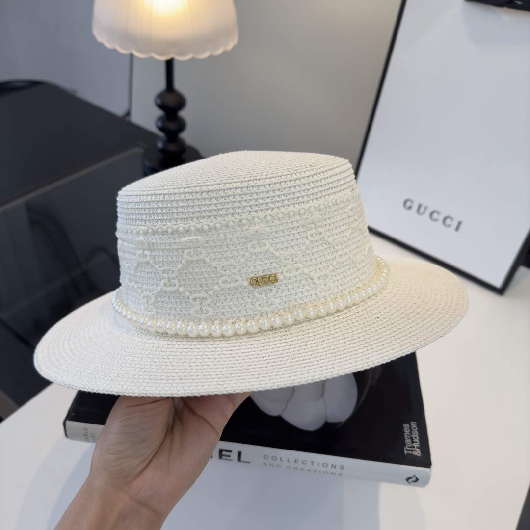 PGucci古奇新款蕾丝平顶，小清新设计，头围57cm