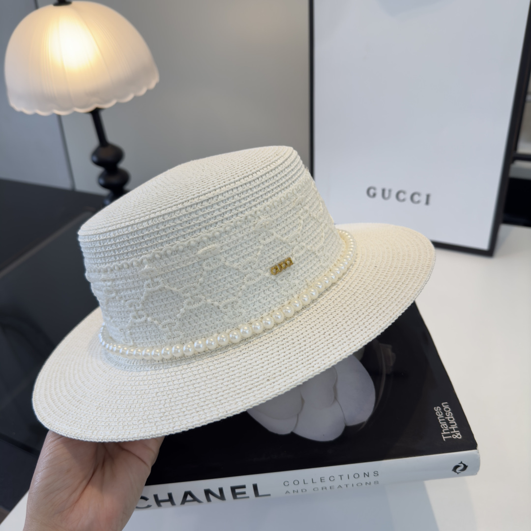 PGucci古奇新款蕾丝平顶，小清新设计，头围57cm