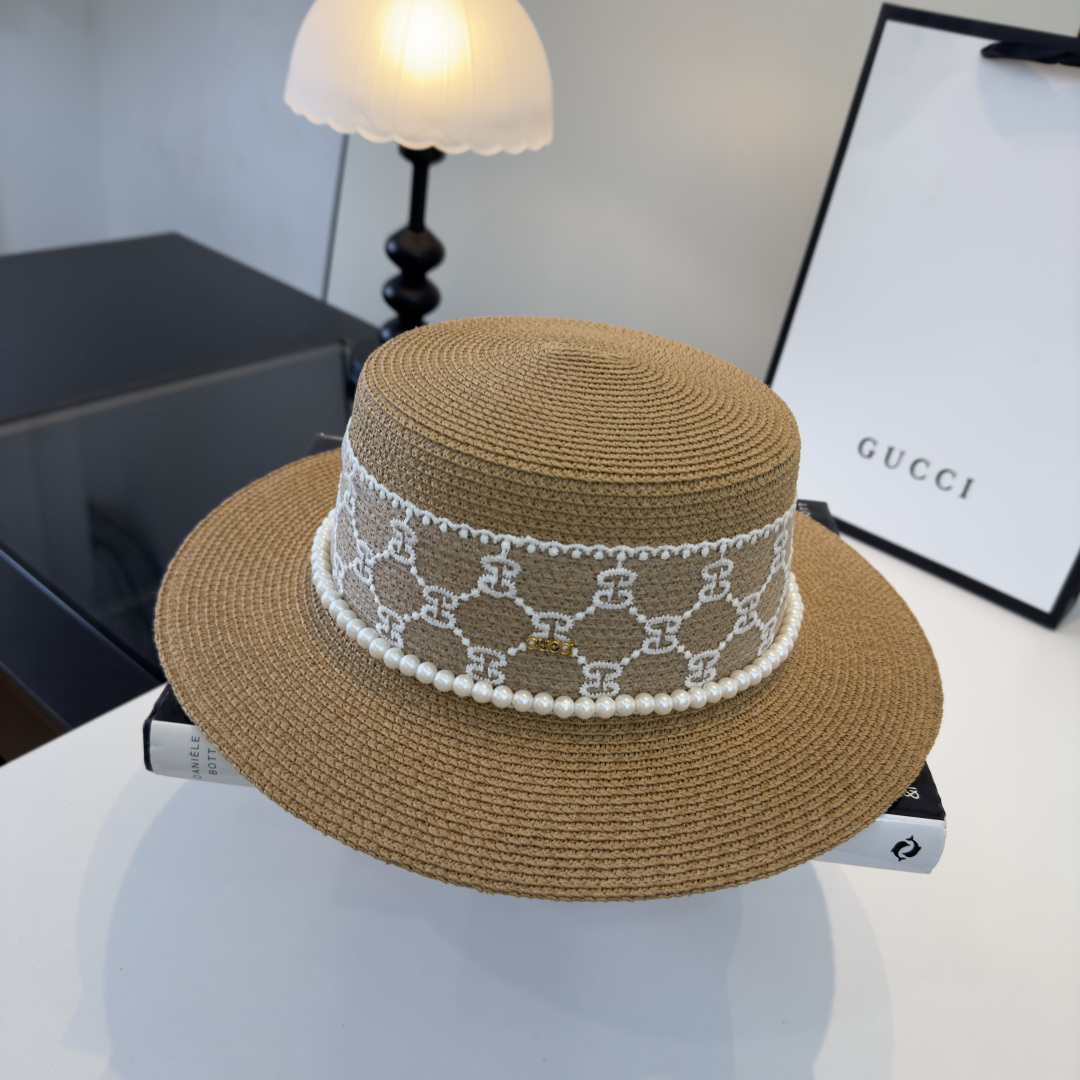 PGucci古奇新款蕾丝平顶，小清新设计，头围57cm