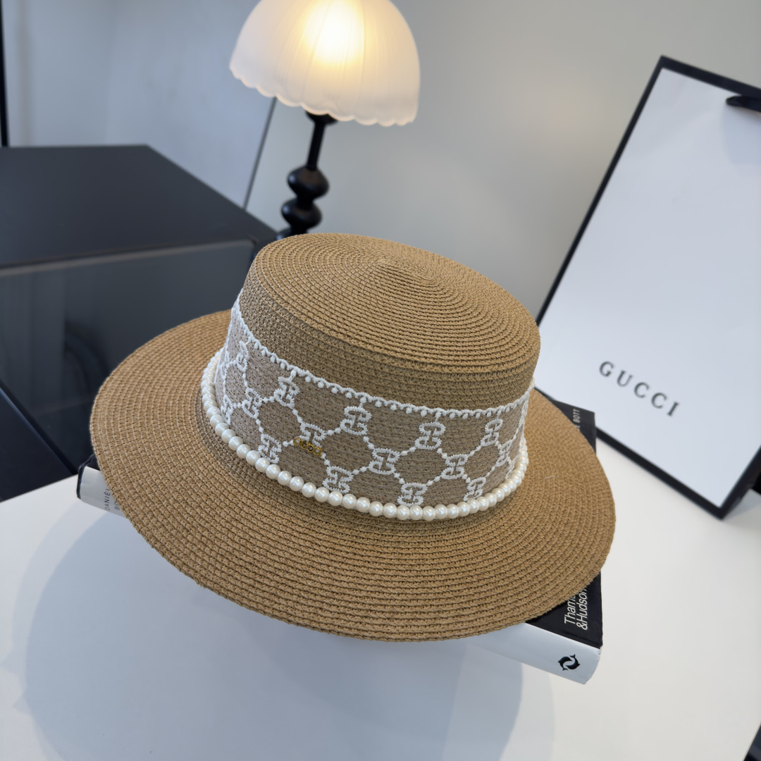 PGucci古奇新款蕾丝平顶，小清新设计，头围57cm