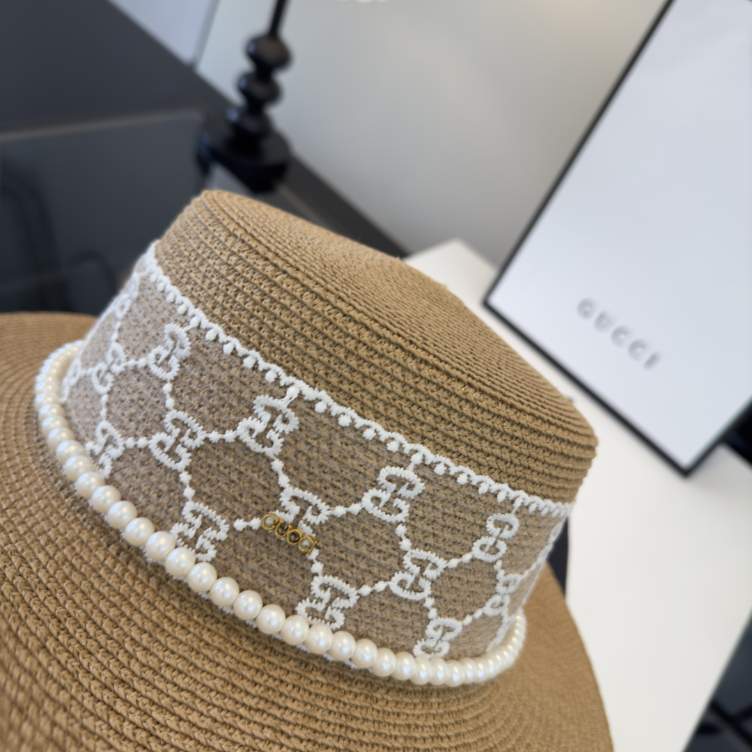 PGucci古奇新款蕾丝平顶，小清新设计，头围57cm