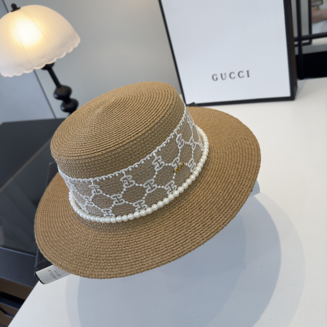 PGucci古奇新款蕾丝平顶，小清新设计，头围57cm