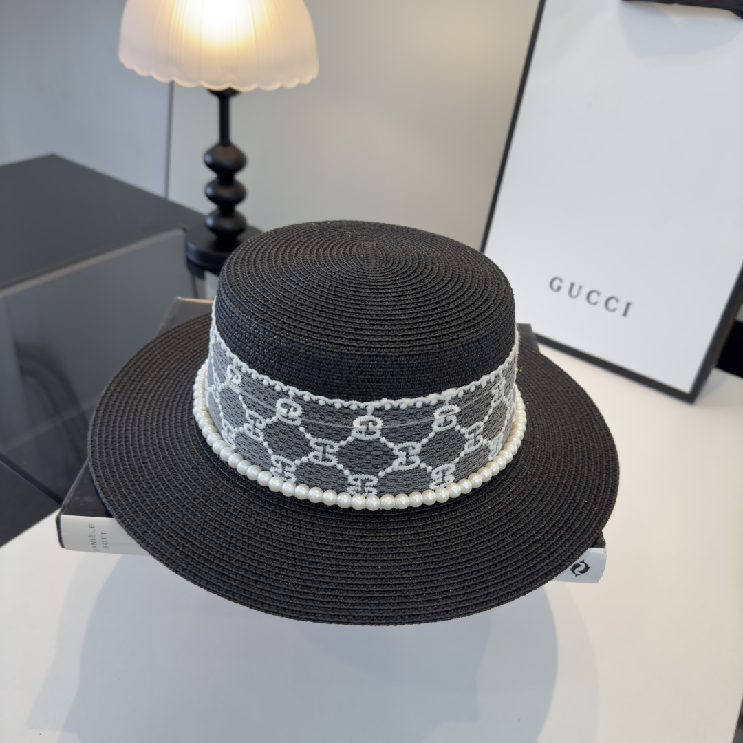 PGucci古奇新款蕾丝平顶，小清新设计，头围57cm