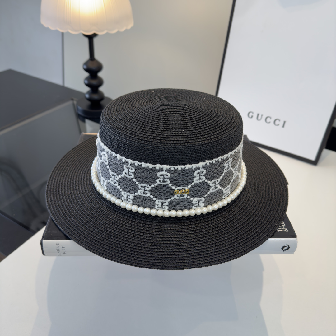 PGucci古奇新款蕾丝平顶，小清新设计，头围57cm