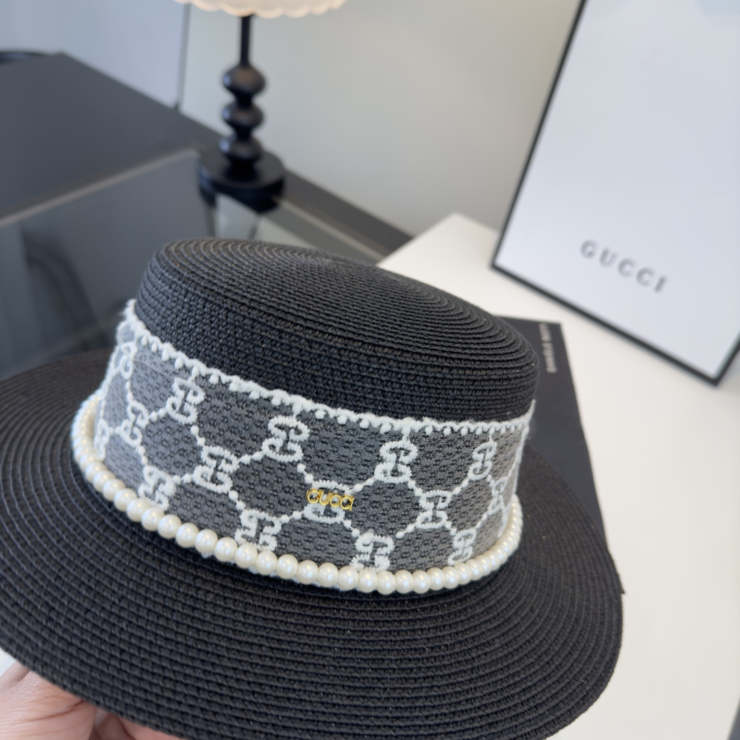 PGucci古奇新款蕾丝平顶，小清新设计，头围57cm