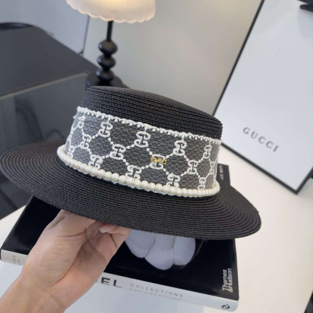 PGucci古奇新款蕾丝平顶，小清新设计，头围57cm