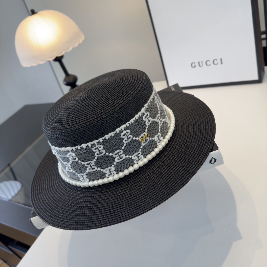 PGucci古奇新款蕾丝平顶，小清新设计，头围57cm