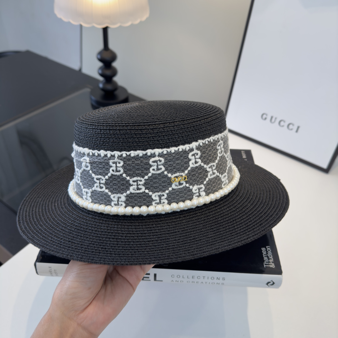 PGucci古奇新款蕾丝平顶，小清新设计，头围57cm