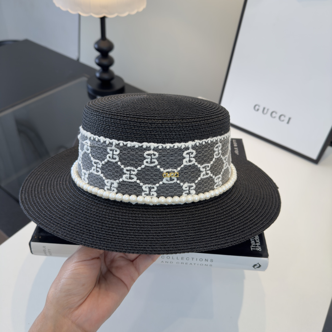 PGucci古奇新款蕾丝平顶，小清新设计，头围57cm