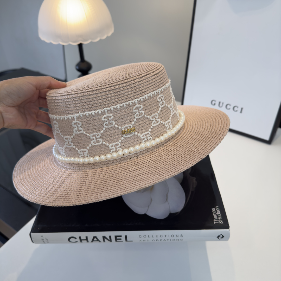 PGucci古奇新款蕾丝平顶，小清新设计，头围57cm