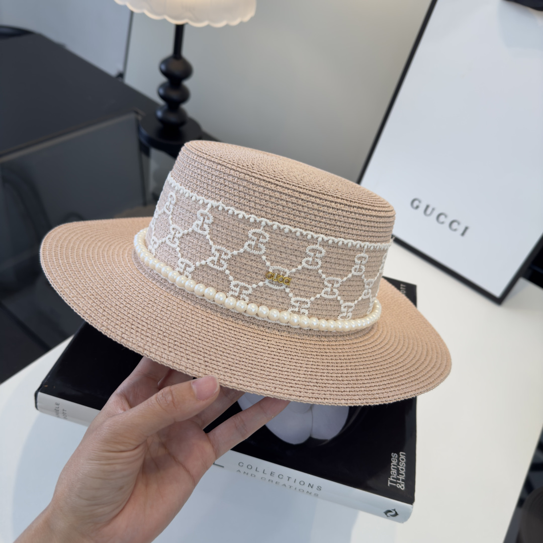 PGucci古奇新款蕾丝平顶，小清新设计，头围57cm