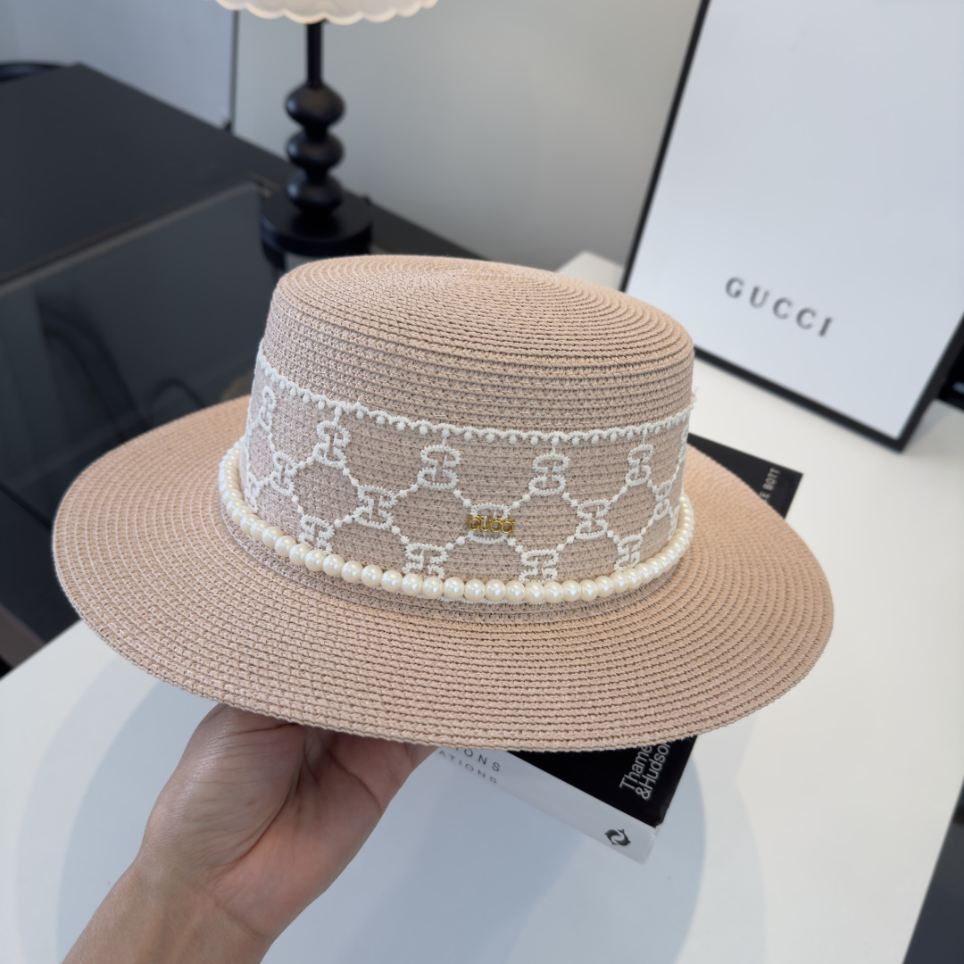 PGucci古奇新款蕾丝平顶，小清新设计，头围57cm