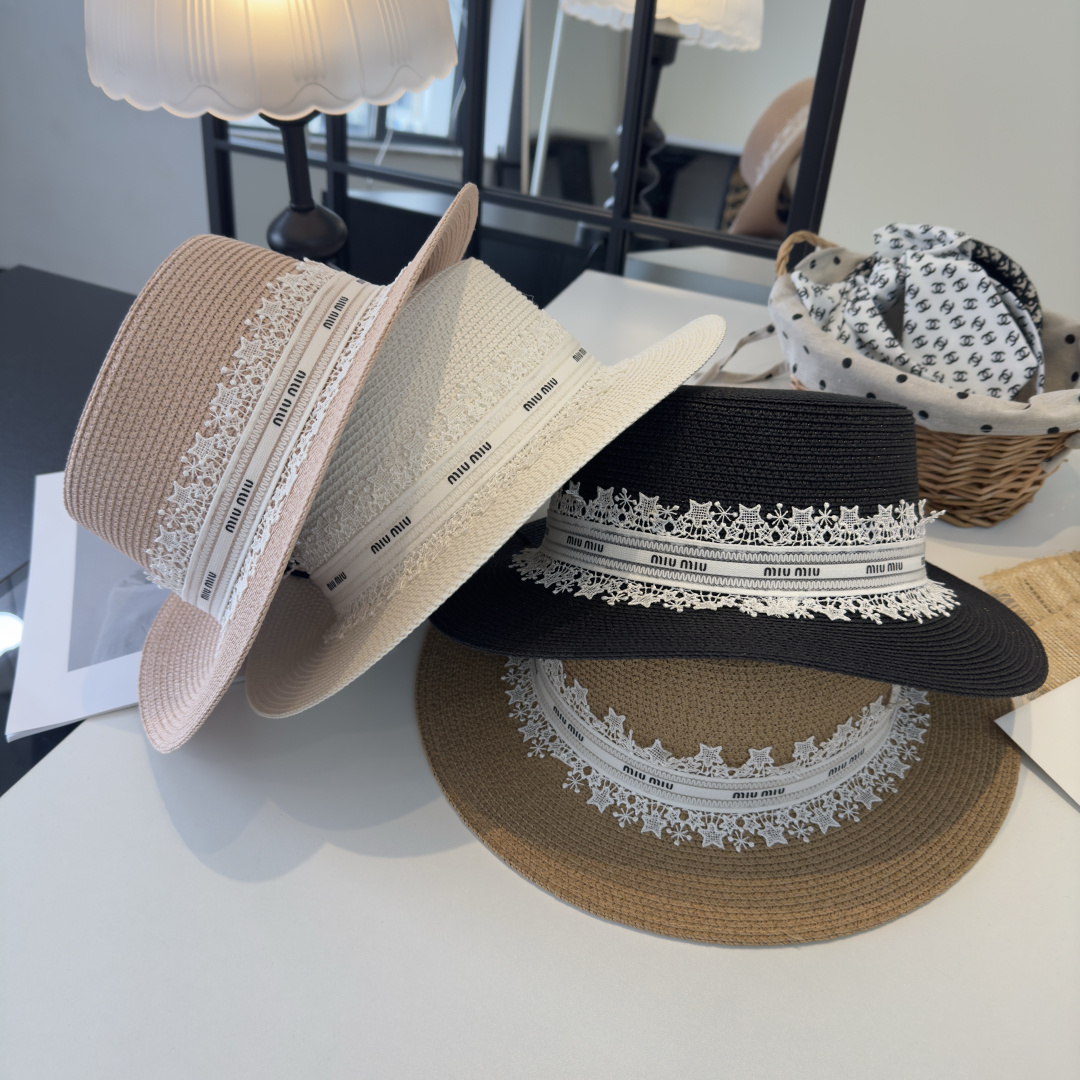 Pmiumiu缪缪蕾丝平顶，小清新设计，头围57cm