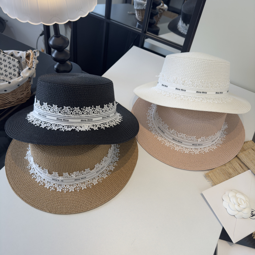 Pmiumiu缪缪蕾丝平顶，小清新设计，头围57cm