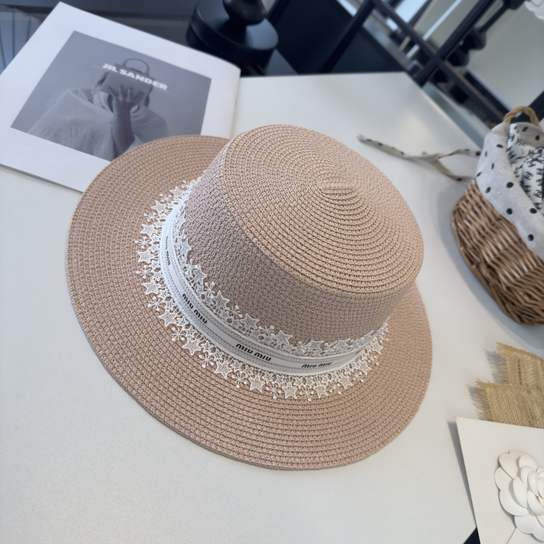 Pmiumiu缪缪蕾丝平顶，小清新设计，头围57cm