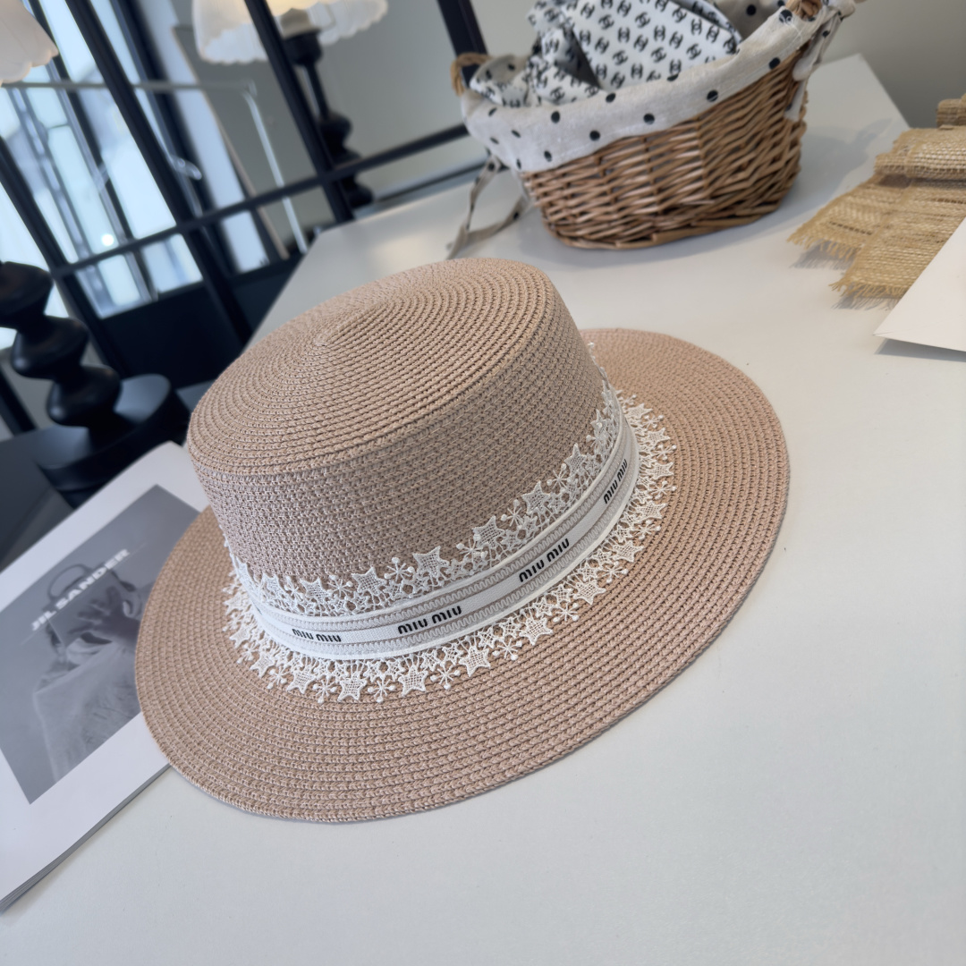 Pmiumiu缪缪蕾丝平顶，小清新设计，头围57cm